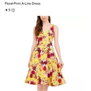 Taylor Yellow Red Floral Midi Sundress